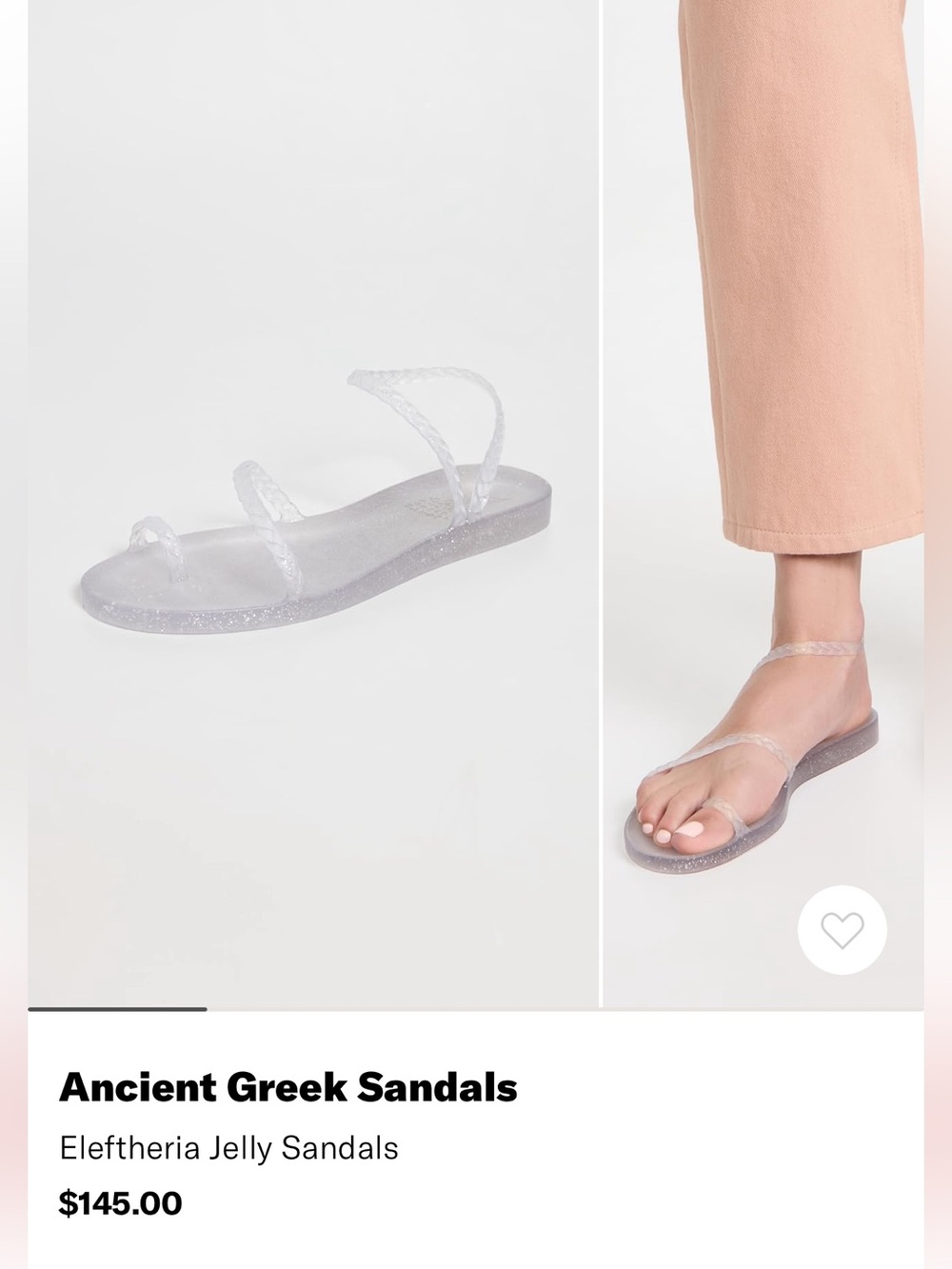 Ancient Greek Sandals Eleftheria Jelly Sandals - Clear gold sparkle 41
